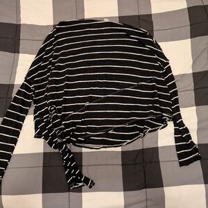 We The Free Black and White Striped Blouse